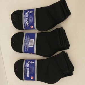 Soft Cotton Blend Diabetic Socks Sz 9-11 Nine Pair NWT Low Ankle Loose Fit Black